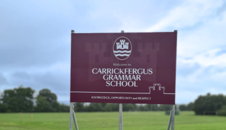 Outdoor Welcome Sign for Carrickfergus Grammar School