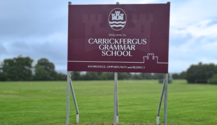 Outdoor Welcome Sign for Carrickfergus Grammar School