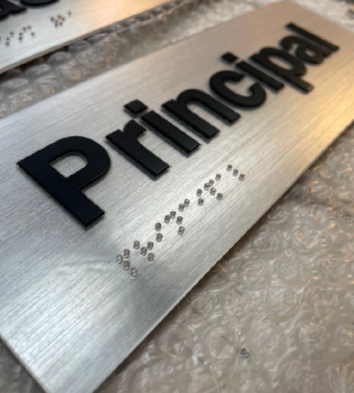 Braille Classroom Signs for D Martin